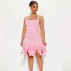 So precious satin bow mini dress -Pink